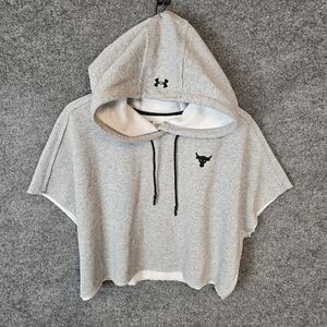 Project Rock- Under Armour Gray Hooded‎ S/S Cropped Hoodie